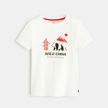 Avis T-shirt coton flammé Chine blanc garçon OKAIDI 1