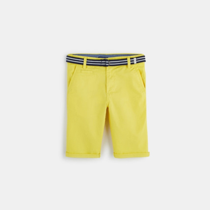 Avis Bermuda slim en toile jaune garçon OKAIDI 1