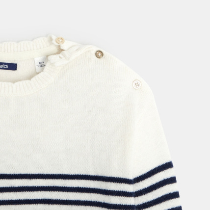 Avis Pull marin à encolure boutonnée bleu fille OKAIDI 2