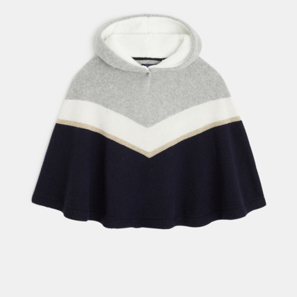 Avis Cape à capuche en tricot bleu fille OKAIDI 2