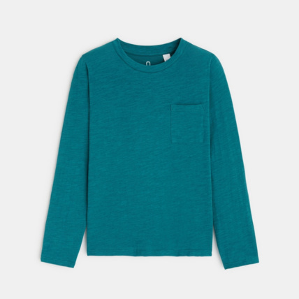 Avis T-shirt uni en coton turquoise garçon OKAIDI 2