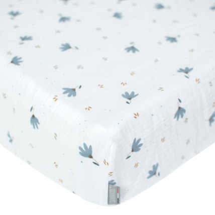 Avis Drap-housse en gaze de coton, Bleuet Sevira Kids 1