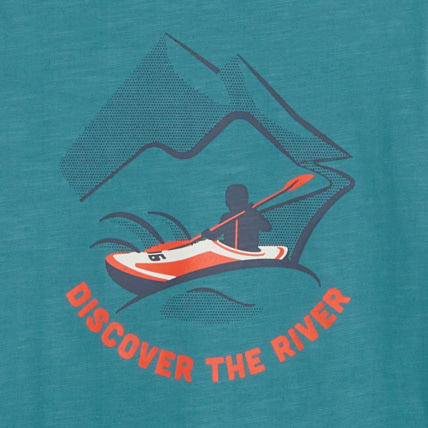 Avis T-shirt manches longues imprimé kayak vert garçon OKAIDI 3