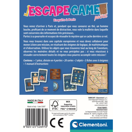 Avis Escape Game - Enquête à Paris CLEMENTONI 3