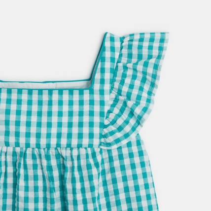 Avis Blouse à carreaux vichy verte fille OKAIDI 2