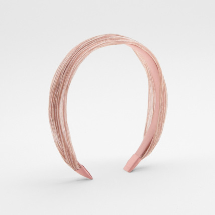 Avis Serre-tête tissu froissé brillant rose fille OKAIDI 1