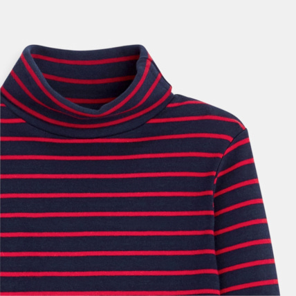 Avis T-shirt col roulé rayé rouge garçon OKAIDI 2