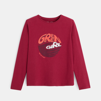 Avis T-shirt à message Green Girls violet fille OKAIDI 1