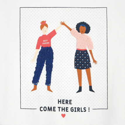 Avis T-shirt à message "Here come the girls" fille OKAIDI 2
