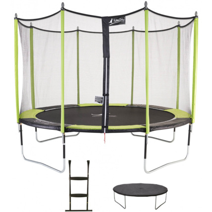 Avis Trampoline de jardin 365 cm + filet de sécurité + échelle + bâche de protection JUMPI Kangui 1
