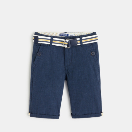 Avis Bermuda slim maille fantaisie bleu garçon OKAIDI 1