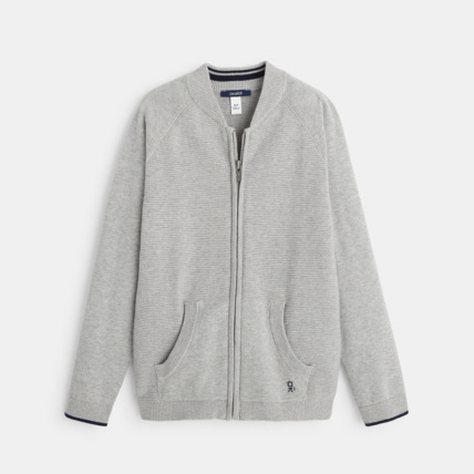 Avis Gilet teddy zippé en maille fine gris garçon OKAIDI 1