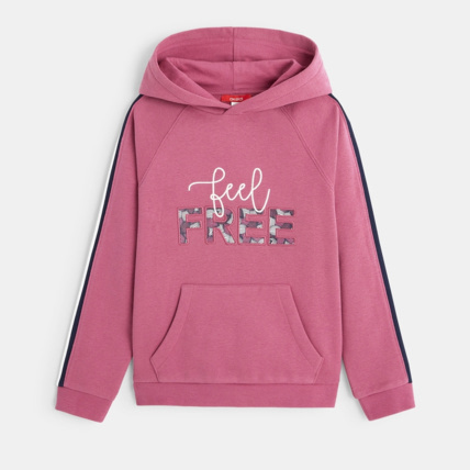Avis Sweat-shirt manches longues à capuche violet fille OKAIDI 2