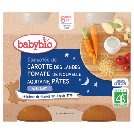 Avis Tomate de Nouvelle-Aquitaine Carotte de nos régions Pâtes Babybio 1