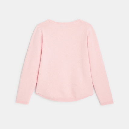 Avis Pull fin à sequins brodés motif fleur rose fille OKAIDI 3