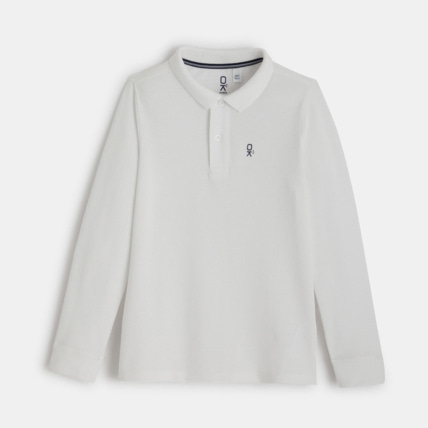 Avis Polo manches longues blanc garçon OKAIDI 1