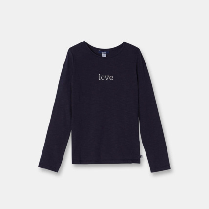 Avis T-shirt à message bleu fille OKAIDI 1