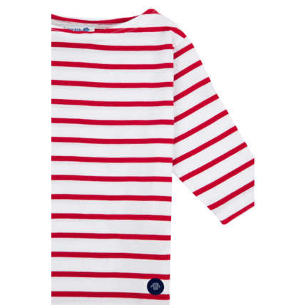 Avis Marinière "Beg Meil" Kids - coton - Blanc/Braise ARMOR-LUX 2