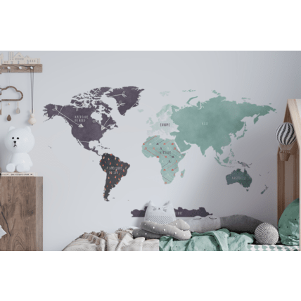 Avis Sticker carte du monde menthe Mon Lit Cabane 3
