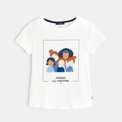 Avis T-shirt à message bleu fille OKAIDI 1