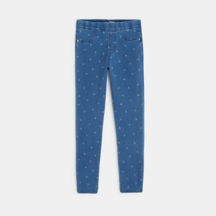 Avis Treggings en jean motif cerises bleu fille OKAIDI 1