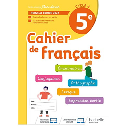 Avis Cahier de Français cycle 4/5e - cahier d'activités - Ed. 2022 Hachette Éducation 1
