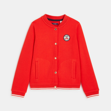Avis Teddy en molleton écusson cerise rouge fille OKAIDI 1