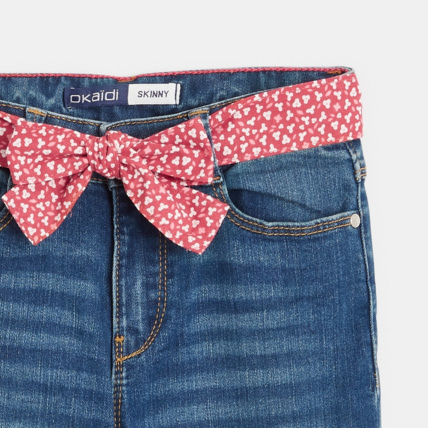 Avis Jean skinny ceinturé bleu fille OKAIDI 2