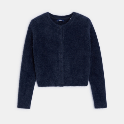 Avis Gilet en tricot fluffy bleu fille OKAIDI 2