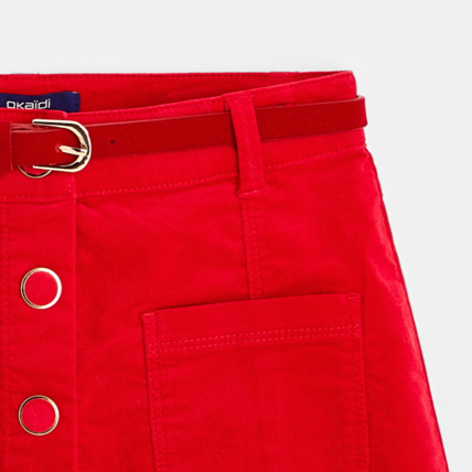 Avis Jupe trapèze boutonnée velours lisse rouge fille OKAIDI 4