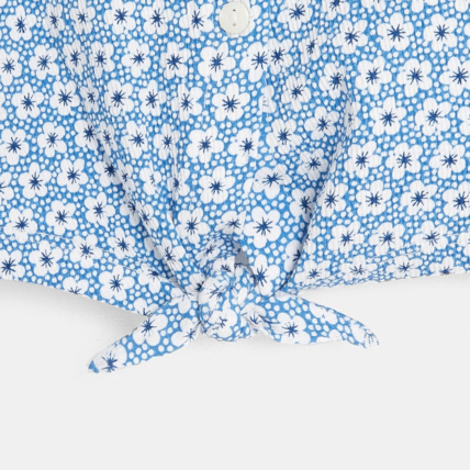 Avis Blouse imprimée nouée bleue fille OKAIDI 2