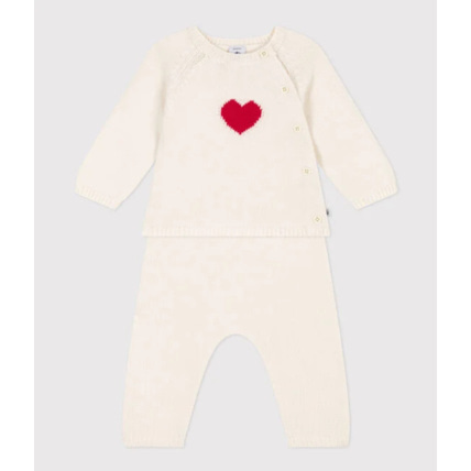 Avis Ensemble 2 pièces en tricot laine et coton Coeur rouge Petit Bateau 1