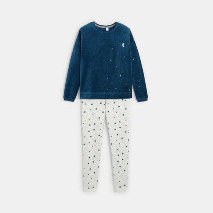 Avis Pyjama en velours à étoiles vert fille OKAIDI 1