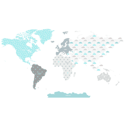 Avis Sticker carte du monde bleue Mon Lit Cabane 1
