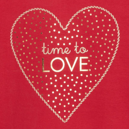 Avis T-shirt à message "Time to love" rouge fille OKAIDI 3