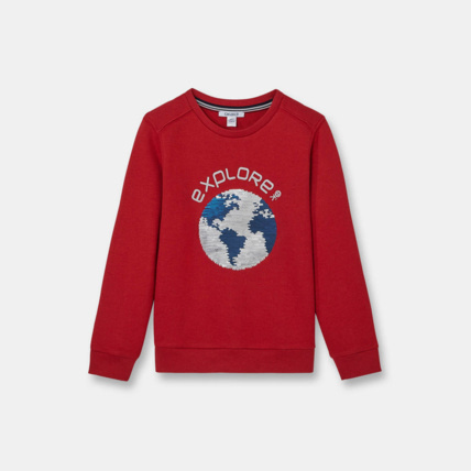 Avis Sweat à motif sequins rouge garçon OKAIDI 2
