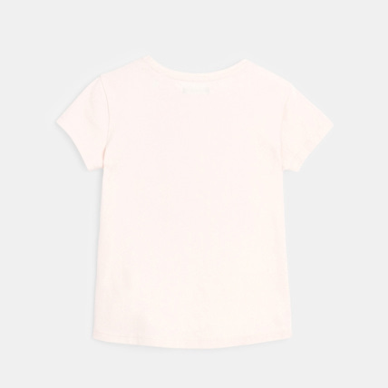 Avis T-shirt manches courtes à motif irisé Fleur rose fille OKAIDI 3