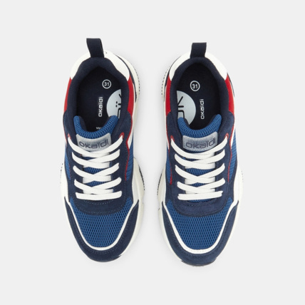 Avis Baskets sportswear mix matières bleues garçon OKAIDI 2