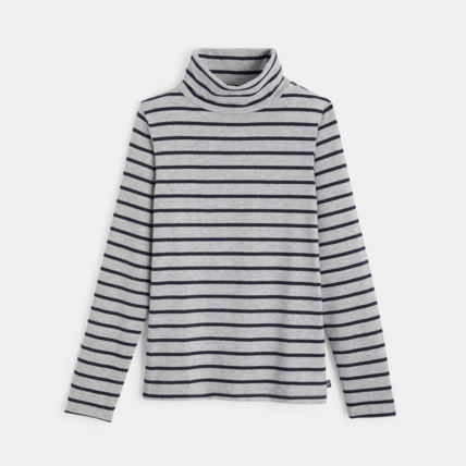 Avis T-shirt col roulé rayé gris garçon OKAIDI 1