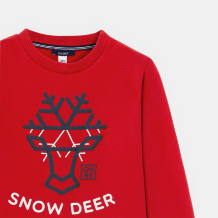 Avis Sweat-shirt d'hiver "Snow Deer" rouge garçon OKAIDI 3