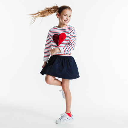 Avis Jupe patineuse en toile bleue fille OKAIDI 1