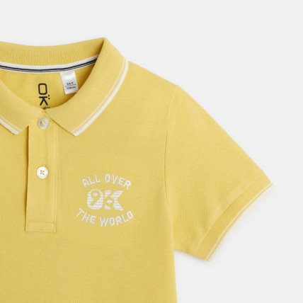 Avis Polo manches courtes 96 All Over The World jaune garçon OKAIDI 2