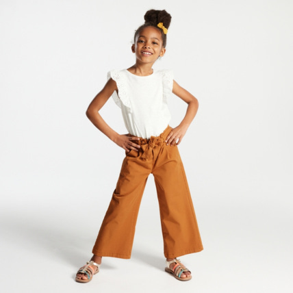 Pantalon large taille haute beige fille OKAIDI Comparateur Avis Prix