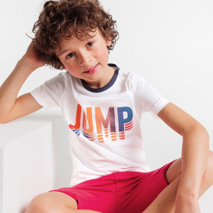 Avis T-shirt jersey flammé message Jump blanc garçon OKAIDI 1