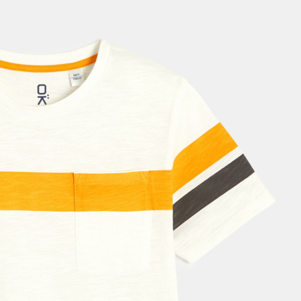 Avis T-shirt over size à rayures jaune garçon OKAIDI 3