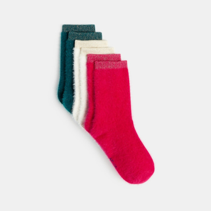Chaussettes en maille fluffy lot de 3 vertes fille OKAIDI Comparateur Avis Prix
