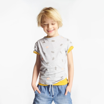 Avis T-shirt over size imprimé feuillage gris garçon OKAIDI 2
