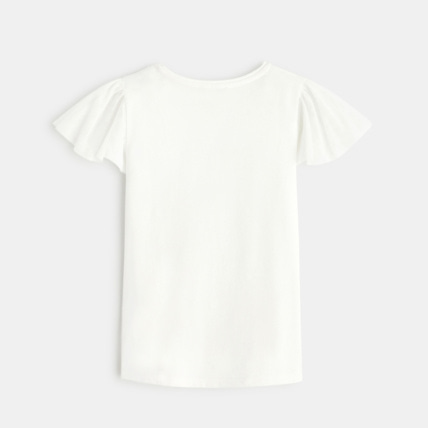 Avis T-shirt à message brodé blanc fille OKAIDI 4