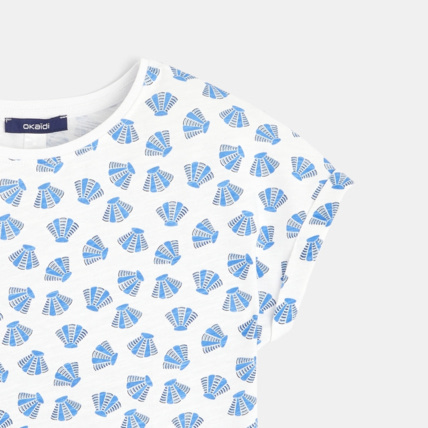 Avis T-shirt imprimé coquillages bleu fille OKAIDI 2