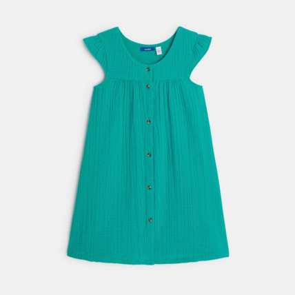 Avis Robe en gaze de coton verte fille OKAIDI 2